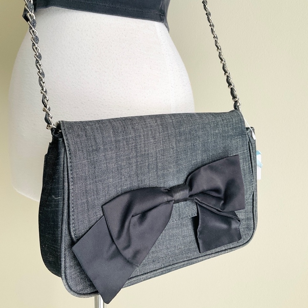 Naraya Stylish Black Bow Crossbody Bag